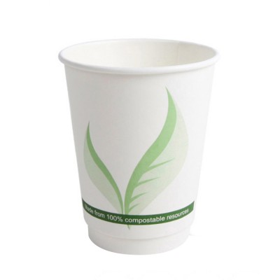 Eco-friendly 100% compostable biodegradable PLA coffee paper cup