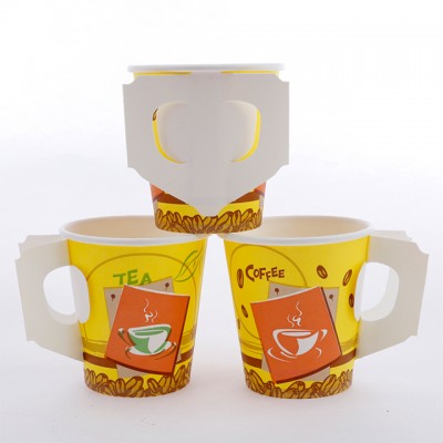 Disposable paper cup/coffee paper cup with handle/printed customize paper cup